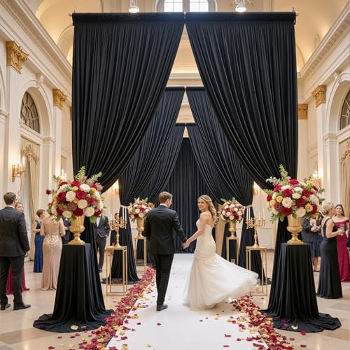 40ft×15ft Black Backdrop Curtain for Wedding Parties - Image 2