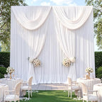 10 Panels 5x12ft White Backdrop Curtains for Wedding Parties, Wrinkle Free Polyester 12 ft Long Photo Backdrop Drapes Back Drop Cloth Drapery for Birthday Baby Shower Ceremony Photography Background - Image 6