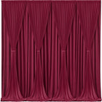 Burgundy Backdrop Curtains - 8 Panel Wrinkle-Free Polyester Photography Drapes for Baby Shower & Birthday Party - 32 X 10FT - Image 2