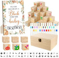 150 Pcs Fall Pumpkin Baby Shower Games Sign Kit, Including a Decorate Game Sign 102 DIY Wooden Blocks, 10 Stencils, 36 Acrylic Markers & Storage Box for Gender Reveal Party Thanksgiving ﻿ by ZCPTZ