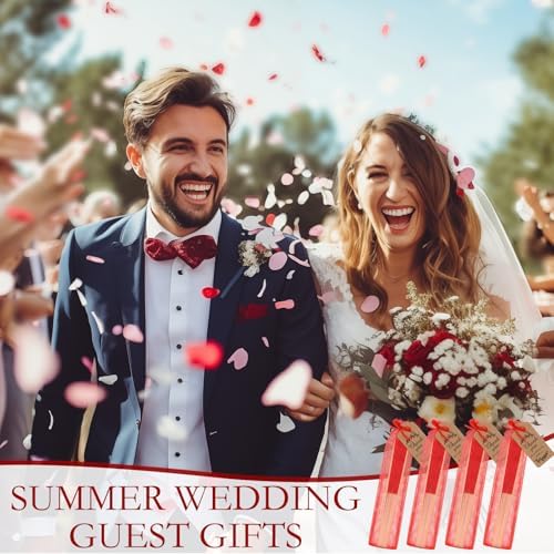 Roowest 50 Pack Paper Folding Fans Bamboo Wedding Favors, Red - Image 5