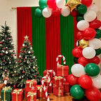 Christmas Backdrop Curtain - 10×7ft Red & Green Holiday Party Background Decor for Xmas Tree Photos, Home Festive Wall, Mall Santa Booth, Reusable Winter Celebration Decoration for Families - Image 4