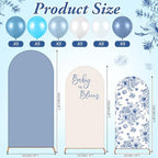 Foilswirl Baby in Bloom Balloon Arch Kit 34 Pcs Blue Baby Shower Party Decorations 4ft 5ft 6ft Blue and White Floral Spandex Arch Backdrop Cover with Balloons for Shower Decor - Image 3
