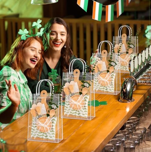 61 Pcs Baby Shower Prizes for Game Winners 6 Sets Bamboo Cheese Board Kit with Spoon Fork Butter Spreaders Plaid Towel Thank You Card for Guests, Housewarming Adult Party Favors (Green) - Image 4
