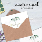 100 Heavyweight Blank Thank You Cards with Envelopes for a Personal Touch, Eucalyptus Thank You Card for Any Occasion, Wedding, Bulk Pack Card with Envelopes & Stickers (3.7 x 5.1 Inches) (100 Pack) - Image 6