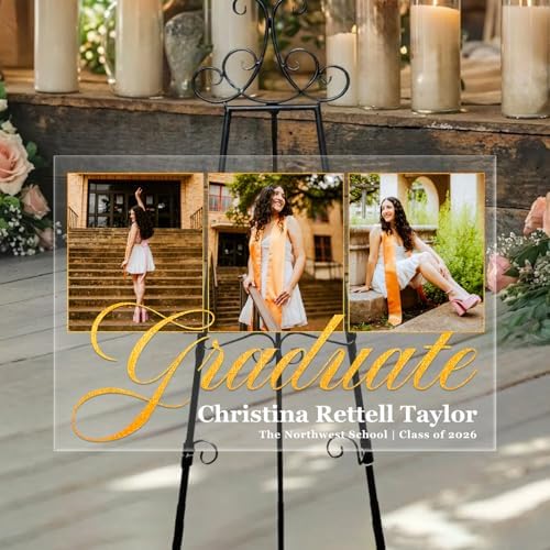Personalized Graduation Yard Sign with Photos – Clear Acrylic Sign for High School Senior Graduation, Class of 2026, Custom Photo Graduation Decoration for Outdoor Yard Display - Image 3