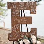 Wedding Guest Book Alternative Wooden Letter Personalized, Custom Initial Wedding Guest Book Alternative with Names | Wedding Guestbook for Guests to Sign, Letter Guest Book Wedding Reception - Image 7