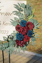 ponatia Wedding Arch Flowers (Pack of 2), Burgundy and Navy Flowers Wedding Decorations for Wedding Welcome Signs, Wedding Arches for Ceremony Reception - Image 6