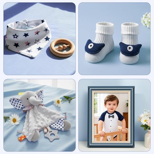 New Parents Gifts for Couples, First Time Mom & Dad Baby Boy Gift Basket, Baby Shower, Newborn, Congratulations, Expecting Parents, Pregnancy Announcement, Gender Reveal, Onesie, Blanket, Socks, Blue - Image 5