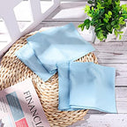 Lounsweer 100 Pcs Spandex Chair Sashes Bows Light Blue Chair Cover Bands - Image 5