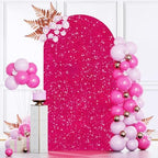 MODFUNS Sequins Arch Cover Hot Pink Spandex Arch Cover 6.6ft Shimmer Arch Cover Spandex Arch Stand Cover 2-Sided Use Stretchy Cover Elegant Wedding Arch Backdrop Cover for Party Banquet Decoration by MODFUNS
