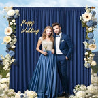 Navy Blue Backdrop Curtains - Wrinkle-Free Polyester Photography Drapes for Wedding, Baby Shower, Birthday, Graduation Party Decorations - 32 X 10FT - Image 6