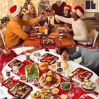 350 Pcs Christmas Paper Plates and Napkins Set Disposable Serve 50 - Image 3