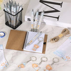 145 Pieces Baby Shower Favors for Guest Blue Bear Ballpoint Pens and Keychains Gifts Bulk Retractable Baby Shower Pens Gender Reveal Greeting Thank You Cards Souvenirs Game Prizes - Image 7