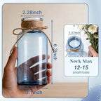 Mason Jar Glass Vases 6 Pack, Blue Flower Vase for Centerpieces - Image 3