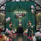 20ft x 15ft Hunter Green Backdrop Curtains for Wedding Parties, 4 Panels Extra Long Wrinkle Free Fabric Drapes Photo Backdrop for Baby Shower Birthday Stage Reception Lobby Decoration - Image 6