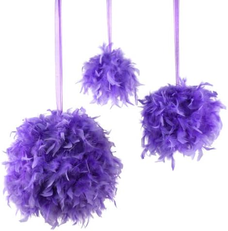ZUCKER 18 inch Fluffy Feather Hanging Pom Pom - Hanging Decor for Party, Wedding, Baby Shower or Home Decor (Lavender) - Image 2
