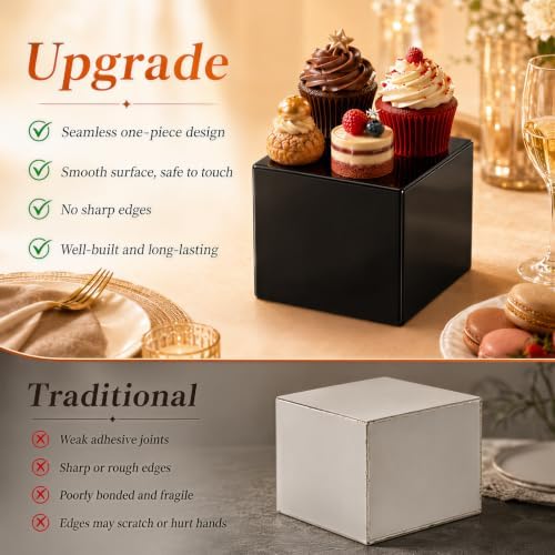 6 Pcs Food Risers for Display Party Buffet Riser Black(4",4",5",6",7",8") - Image 4