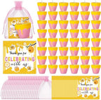 Conelist 48 Sets Bee Themed Candle Set for Baby Shower Party Favors Cute Honey Jar Candle with Thank You Tags Organza Bags Baby Shower Gifts for Guest Gender Reveal Party Decoration Gifts (Pink) by Conelist