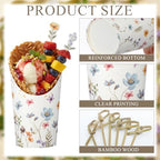Jingmore 300 Pcs Wildflower Charcuterie Cups with Cocktail Picks Set - Image 4