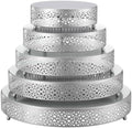 Wenqik 5 Pcs Metal Silver Cake Stand,16/14/12/10/8 in Round Cake Holder by Wenqik