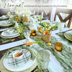 28 Pack Sage Green Cheesecloth Table Runner 17x108 Inch Semi Sheer Boho Gauze Cheese Cloth Fabric Table Runners, for Wedding Party Baby Shower Birthday Home Decor Garden Farmhouse - Image 6