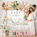 Baby in Bloom Baby Shower Decorations - 321cs Wildflower Theme Baby Shower Plates and Napkins,Floral Baby in Bloom Banner,Backdrop,Balloon,Cups,Box with Letters,Caketopper for Wildflower Baby Shower - Image 6