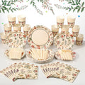 Roshtia Floral Party Supplies Set for 50 Guests - Watercolor Flowers Paper Plates & Napkins, Disposable Dinnerware for Women & Girls Birthday, Vintage Tea Party & Baby Shower Tableware by Roshtia