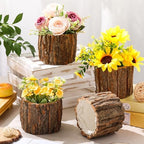 6 Pcs Wooden Vase for Centerpieces Wedding Flower, 4.7 Inch - Image 5