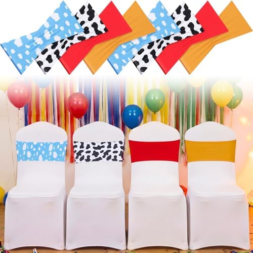 Tranqun 48 Pcs Cartoon Toy Baby Shower Decorations Spandex Chair Sashes by Tranqun
