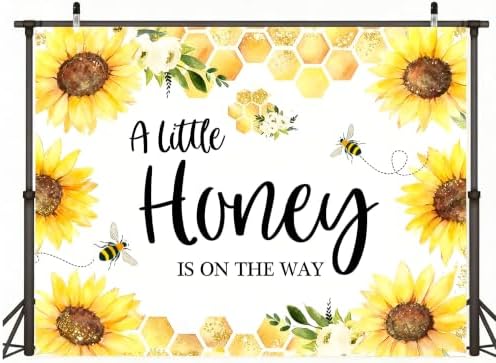 10x10ft Fabric Sunflower Bee Honeycomb Backdrop for Wedding Baby Shower Wall Decor, Party Decorations Tapestry, Photography Background, Photo Studio Props - Image 3