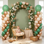 2‑Set Sage Green Champagne Sand White Balloon Column Kit for Baby Shower - Image 4