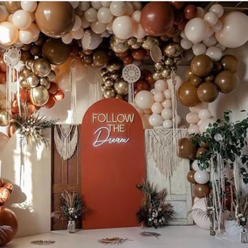 Pastel Burnt Orange Arch Backdrop Covers Stretchy Arched Stand Cover for Parties Decoration Baby Bridal Shower Birthday Wedding Party Props NO-377-4x7ft - Image 6