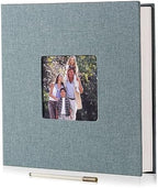 HoneyTolly Large Photo Album Self Adhesive, DIY Scrapbook Album for 3x5 4x6 8x10 Pictures, 60 Pages Linen Cover Memory Book, Ideal Gift for Family Wedding Baby Christmas Anniversary(Green) by HoneyTolly