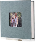 HoneyTolly Large Photo Album Self Adhesive, DIY Scrapbook Album for 4x6 8x10 10x12 Pictures, 60 Pages Linen Cover Memory Book, Ideal Gift for Family Wedding Baby Christmas Anniversary(Green) by HoneyTolly