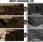 30x10FT Backdrop Curtains with Rod Pockets - Wrinkle Free Photo Stage Backdrop 6 Panels Curtains Drapes for Photography Wedding Party Baby Shower Decorations (Brown) - Image 6