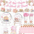Party Inspo A New Chapter Begins Baby Shower Decorations, Storybook Baby Shower Supplies for Girl with Tableware, Plates, Napkins, Floral Tablecloth, Hanging Swirls, 24 Guests by Unknown