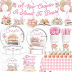 Party Inspo A New Chapter Begins Baby Shower Decorations, Storybook Baby Shower Supplies for Girl with Tableware, Plates, Napkins, Floral Tablecloth, Hanging Swirls, 24 Guests by Unknown