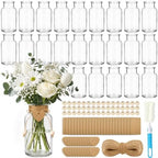 TBWIND Vintage Glass Flower Vase, 24PCS Farmhouse Clear Mason Jar Vases by TBWIND