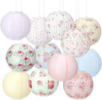 Baquler 12 Pcs Floral Paper Lanterns 10 Inch Tea Party Decorations by Baquler