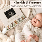 Baby Book Keepsake - Timeless Baby Memory Book for Boy or Girl I First 5 Year I Faux Leather, Gender Neutral, Safari Theme w/Gold Foil Stamp - Baby First Year Book Journal Scrapbook Photo Album Shower - Image 2