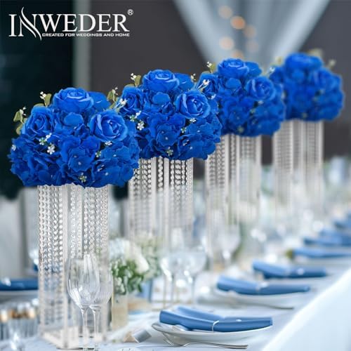 Royal Blue Flowers Balls Centerpieces: 11.8in Diam, Set of 6 - Image 4
