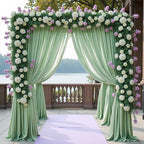 Wokceer Sage Green Backdrop Curtain Drapes for Parties, 2Pack 10x10FT - Image 3