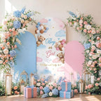Lumina 3 Pcs Bear Arch Cover Gender Reveal Backdrop Pink Blue by Unknown