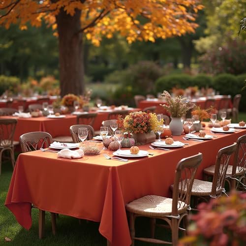 sancua Thanksgiving Tablecloths Rectangular 54x108 Inch, 6 Pack Rust - Image 3