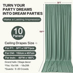 50ft×15ft Sage Green Backdrop Curtain for Wedding Parties - Image 6
