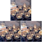 DARJEN Clear Votive Candle Holders Set of 24- Round Glass Candle Holders Bulk for Tea Light Candle, Diamond Texture Candle Votives for Wedding Centerpiece, Living Room & Home Table Decor (Pack of 3) by DARJEN