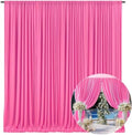 10 x 7 Feet Pink B Backdrop Curtain for Partie, Background Curtains for Photoshoot, Birthday, Wedding, Halloween, Thanksgiving, Christmas Day, New Year Party Decorations 5Ft x 7Ft, 2 Panels by ZEBMOON