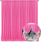 10 x 7 Feet Pink B Backdrop Curtain for Partie, Background Curtains for Photoshoot, Birthday, Wedding, Halloween, Thanksgiving, Christmas Day, New Year Party Decorations 5Ft x 7Ft, 2 Panels by ZEBMOON