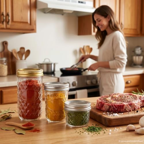 CycleMore 24 Pack Mixed Size Glass Mason Jars, Canning Jars With Split Lids - Image 7